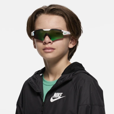 Nike Kids' Unisex Cloak Mirrored Sunglasses In White