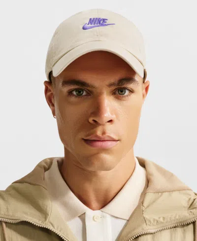 Nike Unisex Club Logo Embroidered Cap In White