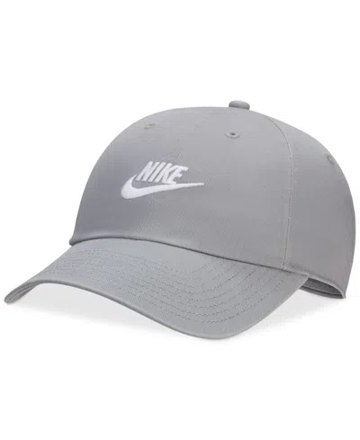 Nike Unisex Club Logo Embroidered Cap In Particle Grey,white
