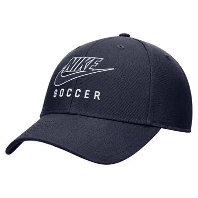Nike Unisex Club Structured Dri-fit Soccer Futura Swoosh Cap In Blue