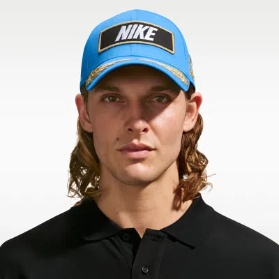 Nike Club Structured Racing Backstrap Hat In Blue
