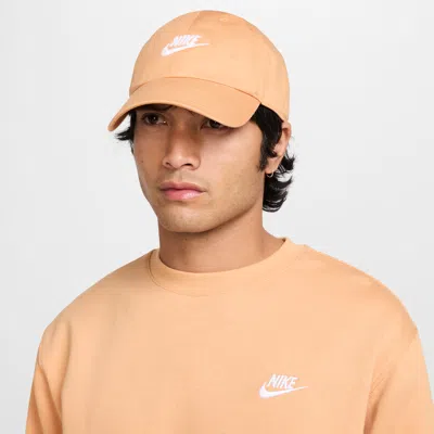 Nike Unisex Club Unstructured Futura Wash Cap In Orange