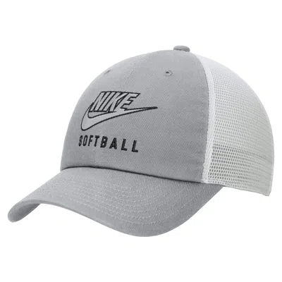 Nike Unisex Club Unstructured Softball Swoosh Trucker Cap In Grey