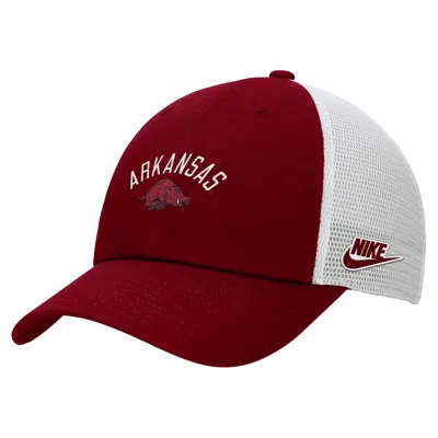 Nike Unisex College (arkansas) Unstructured Trucker Cap In Red