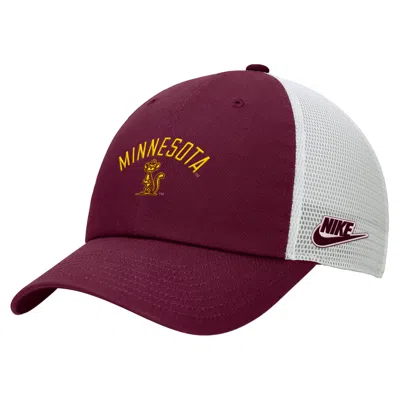 Nike Unisex College (minnesota) Unstructured Trucker Cap In Burgundy