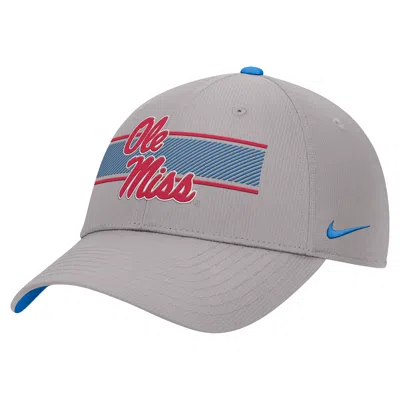 Nike Unisex College (ole Miss) Ripstop Structured Cap In Gray