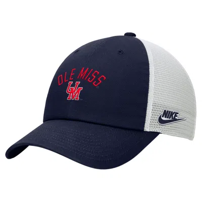 Nike Unisex College (ole Miss) Unstructured Trucker Cap In Blue