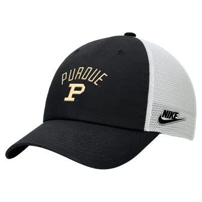 Nike Unisex College (purdue) Unstructured Trucker Cap In Black