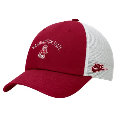 Nike Unisex College (washington State) Unstructured Trucker Cap In Red