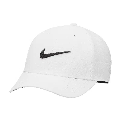 Nike Unisex Dri-fit Club Structured Swoosh Cap In White
