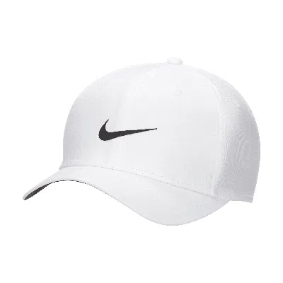 Nike Unisex Dri-fit Rise Structured Snapback Cap In White