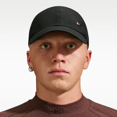 Nike Unisex Dri-fit Club Unstructured Metal Swoosh Cap In Black