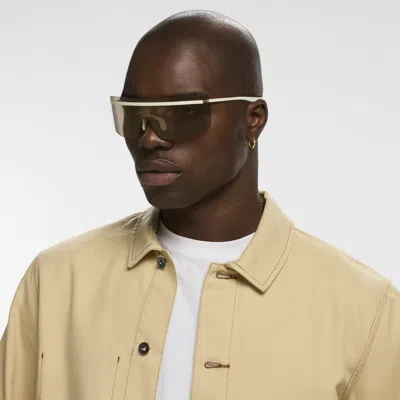 Nike Unisex Echo Shield Mirrored Sunglasses In White