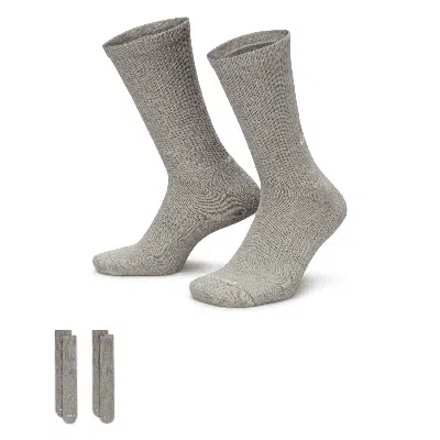 Nike Unisex Everyday Cushioned Crew Socks (2 Pairs) In Grey