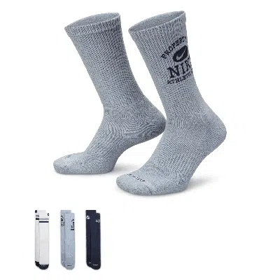 Nike Unisex Everyday Cushioned Crew Socks (3 Pairs) In Multicolor