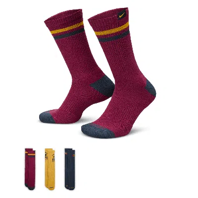 Nike Unisex Everyday Cushioned Crew Socks (3 Pairs) In Multicolor