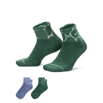 Nike Unisex Everyday Elevated Ankle Socks (2 Pairs) In Multi