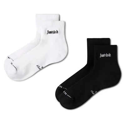 Nike Unisex Everyday Elevated Ankle Socks (2 Pairs) In Black