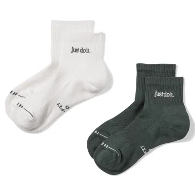 Nike Unisex Everyday Elevated Ankle Socks (2 Pairs) In Multi