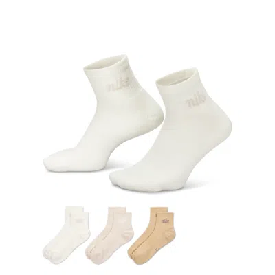 Nike Unisex Everyday Elevated Ankle Socks (3 Pairs) In Multi