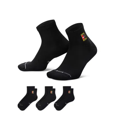 Nike Unisex Everyday Elevated Ankle Socks (3 Pairs) In Black