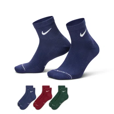 Nike Unisex Everyday Elevated Ankle Socks (3 Pairs) In Multi