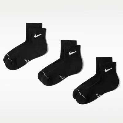 Nike Unisex Everyday Elevated Ankle Socks (3 Pairs) In Black
