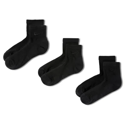 Nike Unisex Everyday Elevated Ankle Socks (3 Pairs) In Black