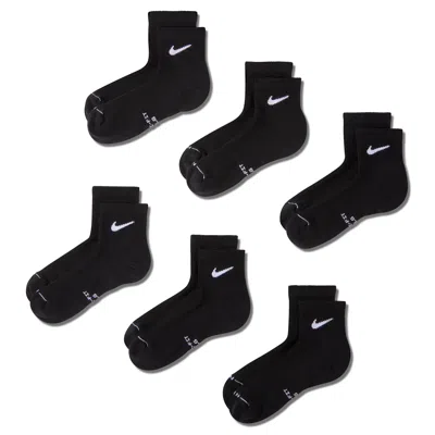 Nike Everyday Plus 6 Pack Ankle Socks In Black