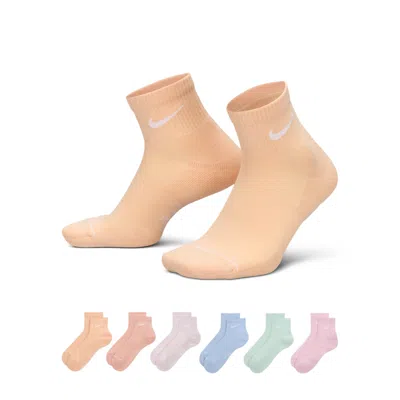 Nike Unisex Everyday Elevated Ankle Socks (6 Pairs) In Multi