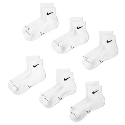 Nike Unisex Everyday Elevated Ankle Socks (6 Pairs) In White