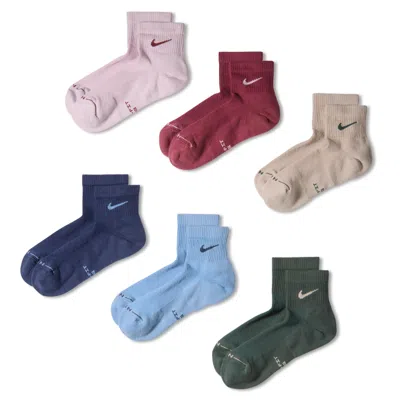 Nike Unisex Everyday Elevated Ankle Socks (6 Pairs) In Multi