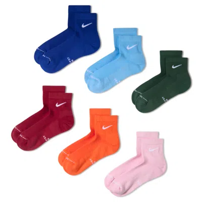 Nike Unisex Everyday Elevated Ankle Socks (6 Pairs) In Multicolor