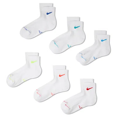 Nike Unisex Everyday Elevated Ankle Socks (6 Pairs) In White