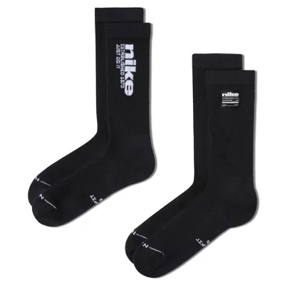 Nike Unisex Everyday Elevated Crew Socks (2 Pairs) In Black