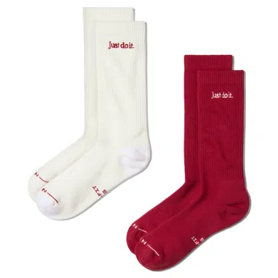 Nike Unisex Everyday Elevated Crew Socks (2 Pairs) In Multicolor