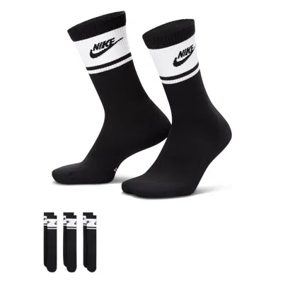 Nike Unisex Everyday Elevated Crew Socks (3 Pairs) In Black