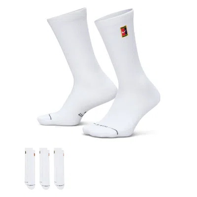 Nike Unisex Everyday Elevated Crew Socks (3 Pairs) In White