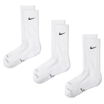 Nike Unisex Everyday Elevated Crew Socks (3 Pairs) In White