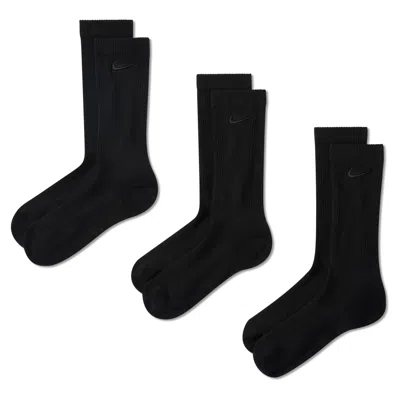 Nike Unisex Everyday Elevated Crew Socks (3 Pairs) In Black