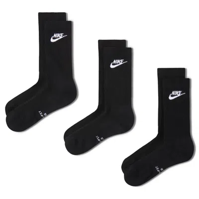 Nike Unisex Everyday Elevated Crew Socks (3 Pairs) In Black