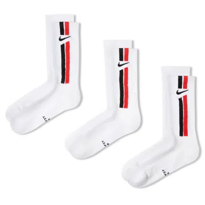 Nike Unisex Everyday Elevated Crew Socks (3 Pairs) In White