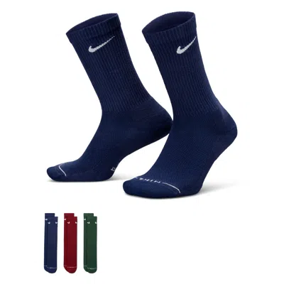 Nike Unisex Everyday Elevated Crew Socks (3 Pairs) In Multi