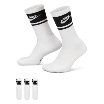 Nike Unisex Everyday Elevated Crew Socks (3 Pairs) In White