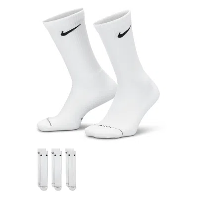 Nike Unisex Everyday Elevated Crew Socks (3 Pairs) In White