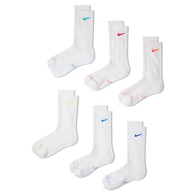 Nike Unisex Everyday Elevated Crew Socks (6 Pairs) In White