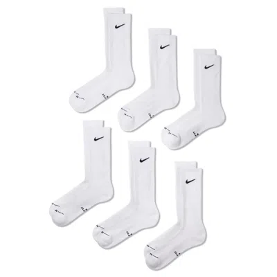 Nike Unisex Everyday Elevated Crew Socks (6 Pairs) In White