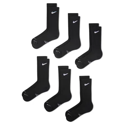 Nike Unisex Everyday Elevated Crew Socks (6 Pairs) In Black