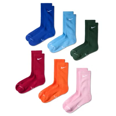 Nike Unisex Everyday Elevated Crew Socks (6 Pairs) In Multi