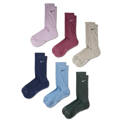 Nike Unisex Everyday Elevated Crew Socks (6 Pairs) In Multi